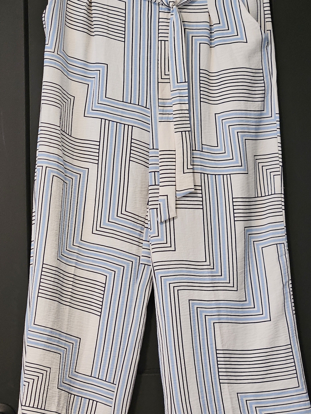 Light Blue Geometric Print Pants